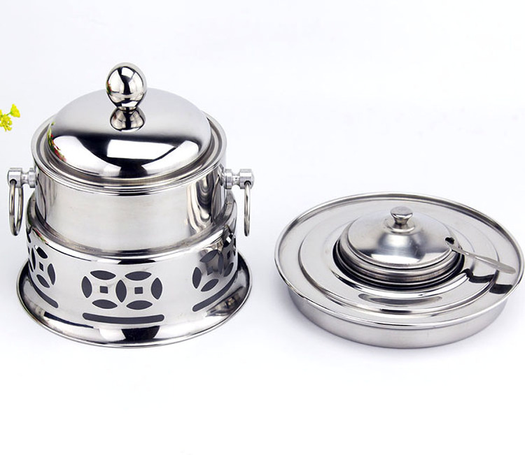 Restaurant Stainless Steel Mini Hot Pot With Alcohol Heater stove pot