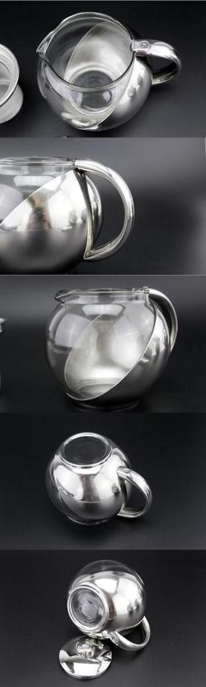 China wholesale High quality  stainless steel and glass personalized teapot