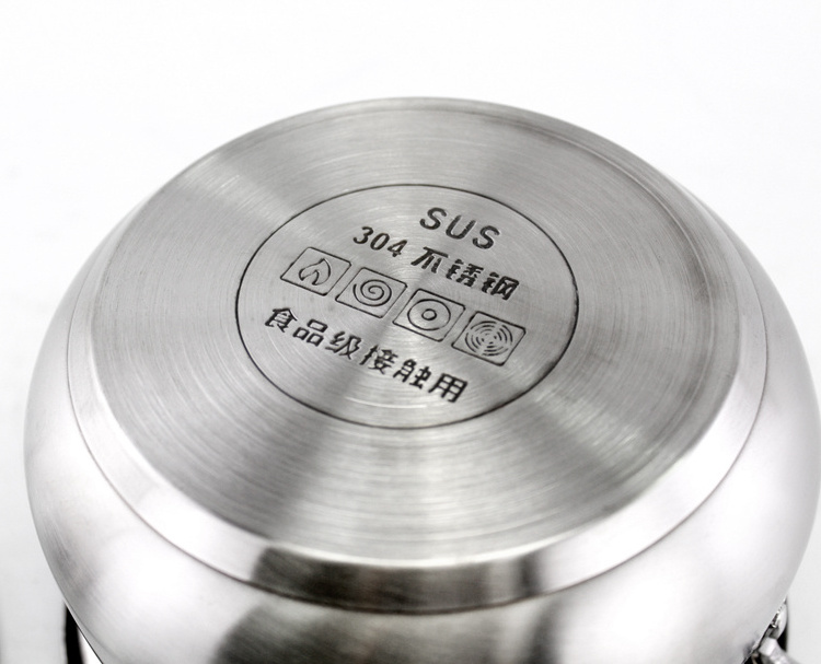 High quality 304 Stainless steel single handle milk pan noodle pot with tempered glass lid