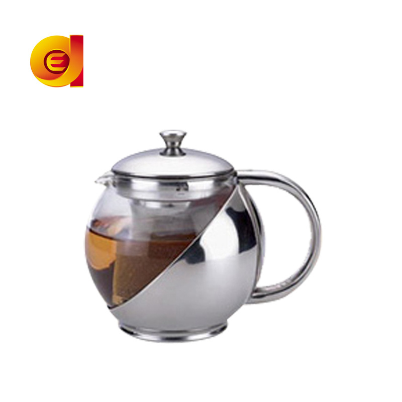 China wholesale High quality  stainless steel and glass personalized teapot