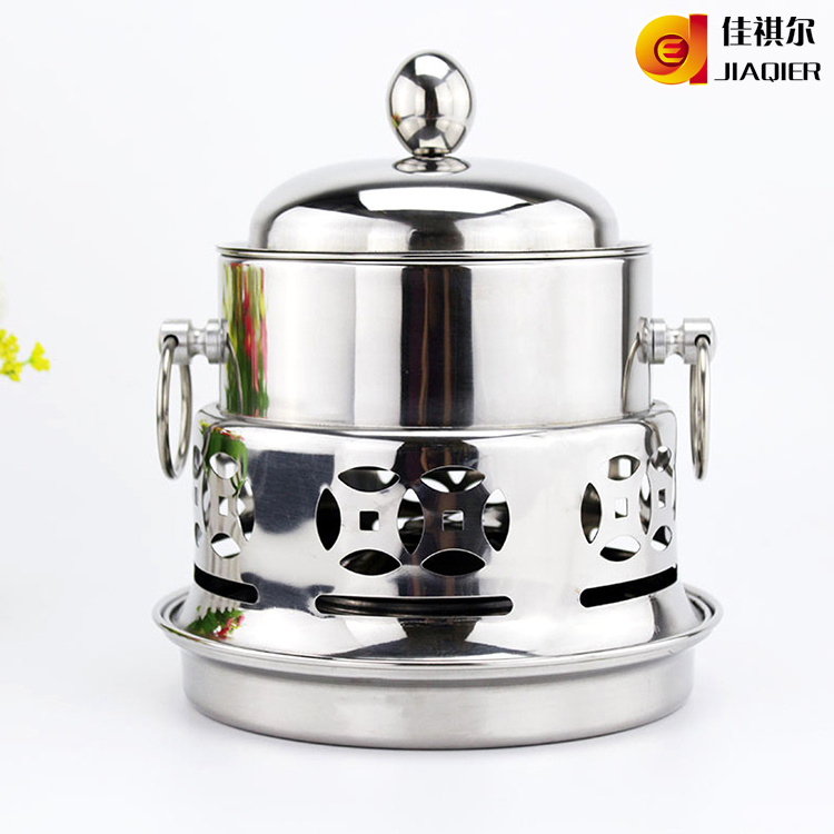 Restaurant Stainless Steel Mini Hot Pot With Alcohol Heater stove pot