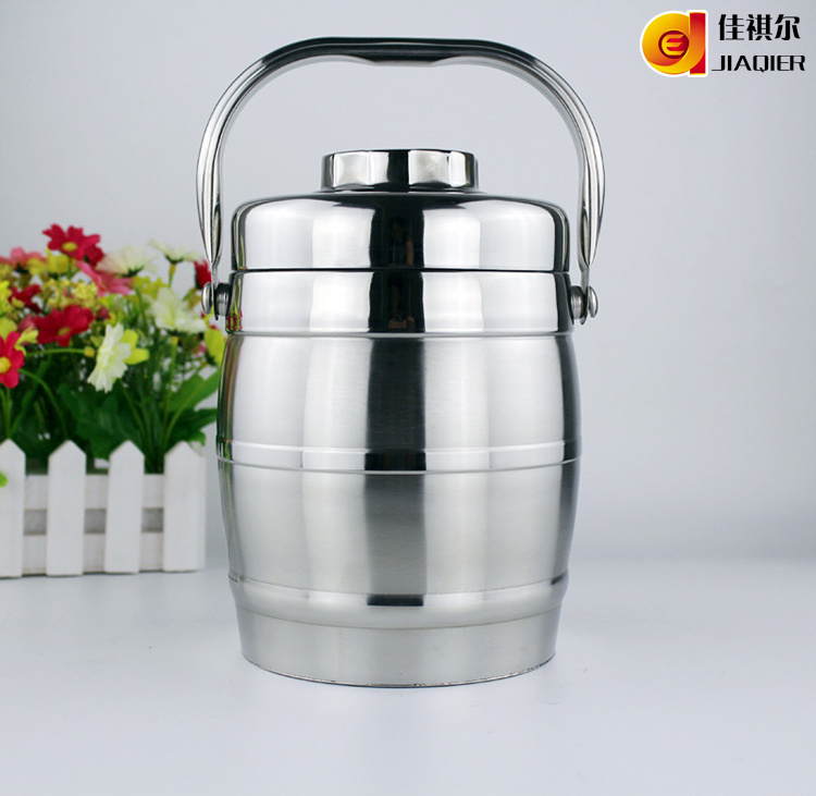 Double Wall Insulated Barrel 201 Stainless Steel Insulated  drum-shape pot