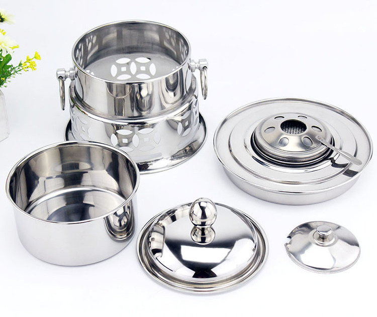 Restaurant Stainless Steel Mini Hot Pot With Alcohol Heater stove pot