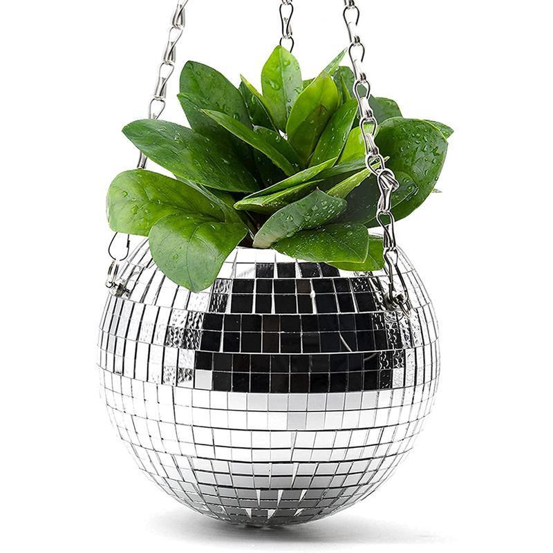 6'' Disco Ball Planter Hanging Disco Ball Planter Pot Plant Hanger Plants Home Boho Decor Disco Ball