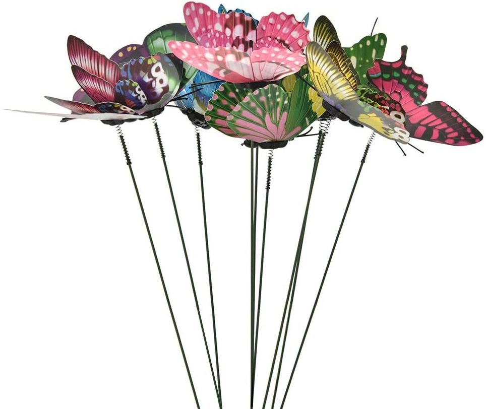 Colourful Garden Butterflies On Sticks Miniature Fairy Garden Decoration Garden Stakes