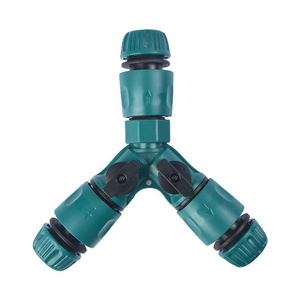 Garden Hose Y Connector 1/2" 3/4" Female Thread 2-way Tap Adapter Quick Joint Kit with On/Off Valve Water Splitter accessories