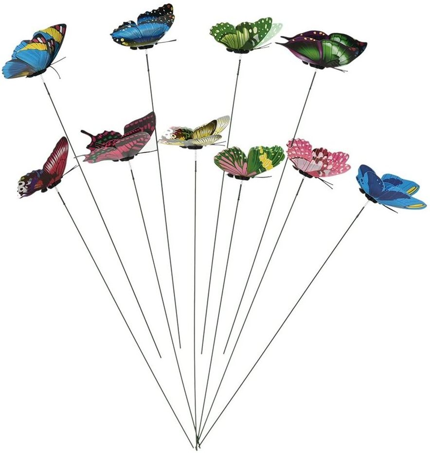 Colourful Garden Butterflies On Sticks Miniature Fairy Garden Decoration Garden Stakes