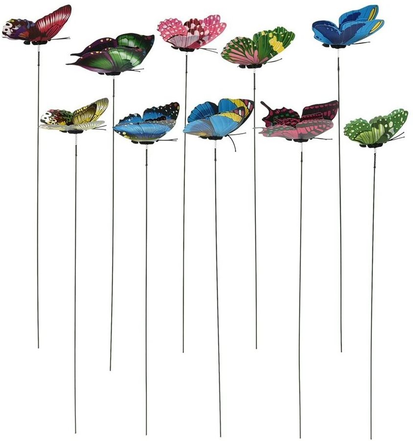 Colourful Garden Butterflies On Sticks Miniature Fairy Garden Decoration Garden Stakes