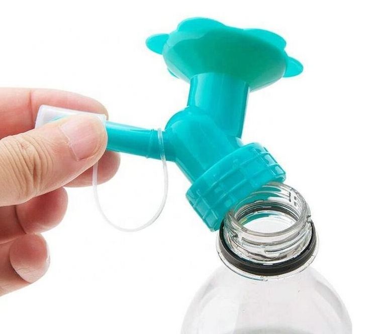 Dual Head Bottle Watering Spout Plastic Bottle Cap Sprinklers Home Garden DIY Flower Plant Watering Nozzle  Indoor Seedlingering