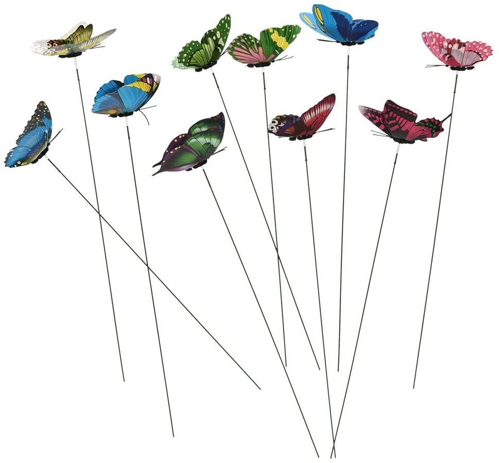 Colourful Garden Butterflies On Sticks Miniature Fairy Garden Decoration Garden Stakes