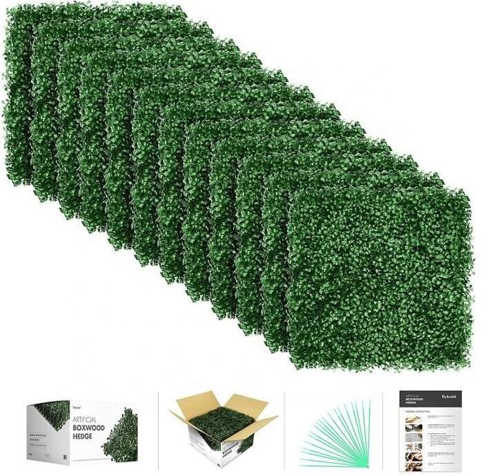 Artificial Boxwood Panels Plant UV Protected Privacy Screen Outdoor Indoor Use Garden Fence Backyard Home Decor Greenery Walls