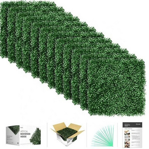 Artificial Boxwood Panels Plant UV Protected Privacy Screen Outdoor Indoor Use Garden Fence Backyard Home Decor Greenery Walls