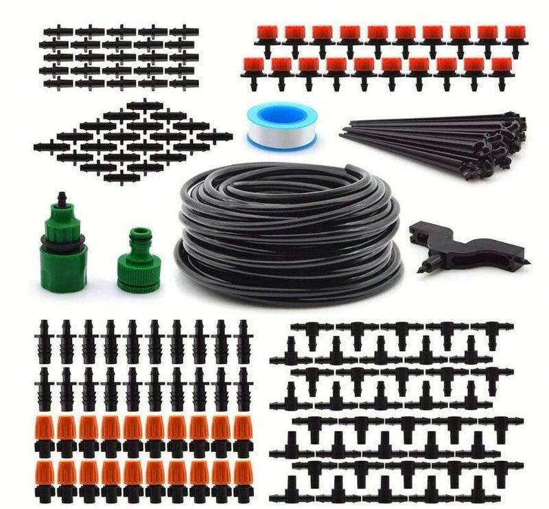 Garden Irrigation System Drip Kit/DIY Saving Water Automatic Irrigation Equipment Set Garden Greenhouse, Flower Bed,Patio,Lawn