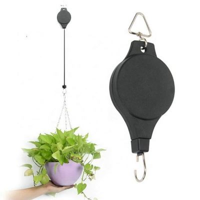 Flower Basket Hook Hanger for Garden Pots and Birds Feeder Retractable Plant Pulley Adjustable Hanging