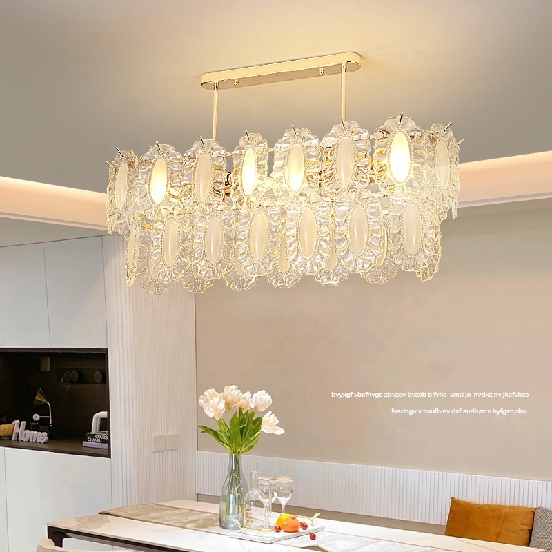 Luxury design french pearl bedroom dining room led gold flower ceiling pendant lights lighting crystal glass chandeliers modern