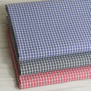 Factory price 60S cotton nylon spandex fabric check yarn dyed shirt fabric elastic plaid men shirting fabric