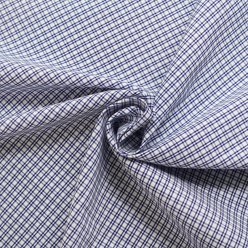 Factory price 60S cotton nylon spandex fabric check yarn dyed shirt fabric elastic plaid men shirting fabric