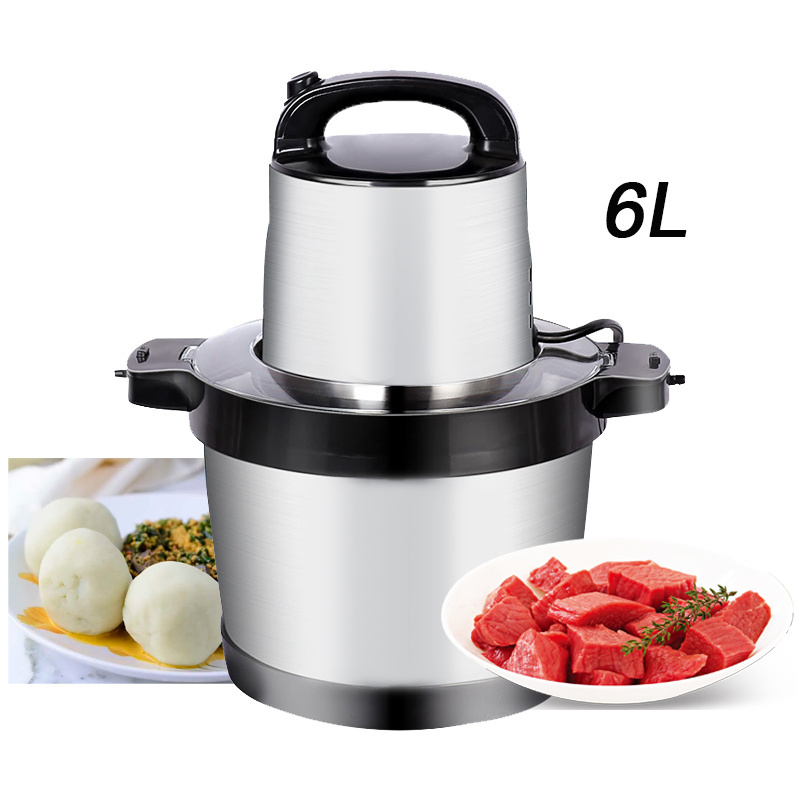 6L 1500W High Speed Pure Copper Motor Stainless Steel Blade Meat Grinders Fruit Chopper mixer Fufu Blending Machine