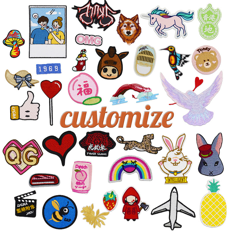 Hot selling adhesive patches Custom Woven Patch iron on with low price for clothing embroidery patch