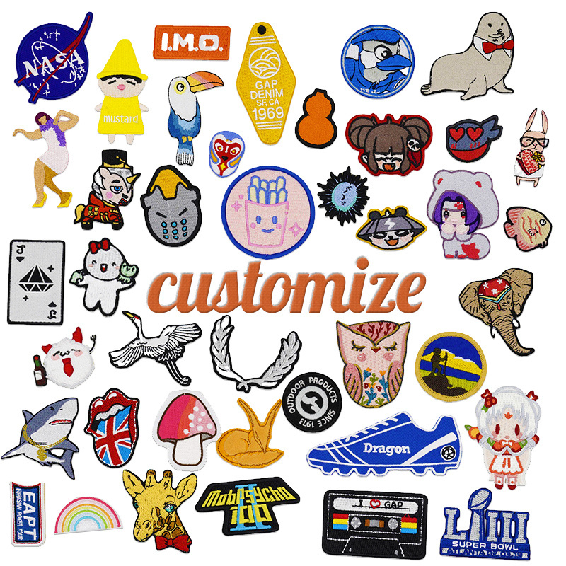 Hot selling adhesive patches Custom Woven Patch iron on with low price for clothing embroidery patch