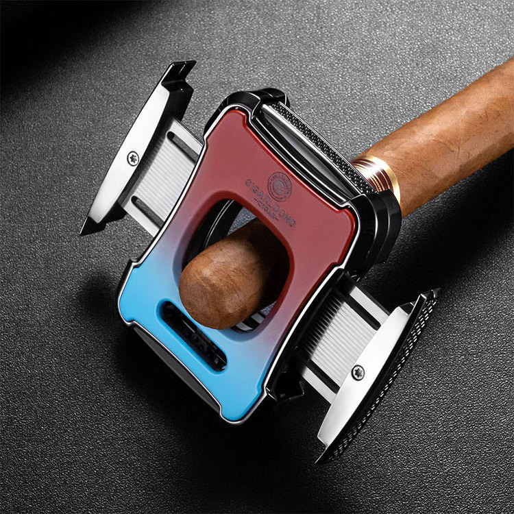 Z Personalized Sharp and durable semi-automatic pull ring cigar accessories portable stainless steel cigar cutter