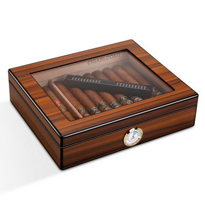 Classic Portable Travel Cigar Humidor with Humidifier and Hygrometer Compartment Cigar Box  display Case