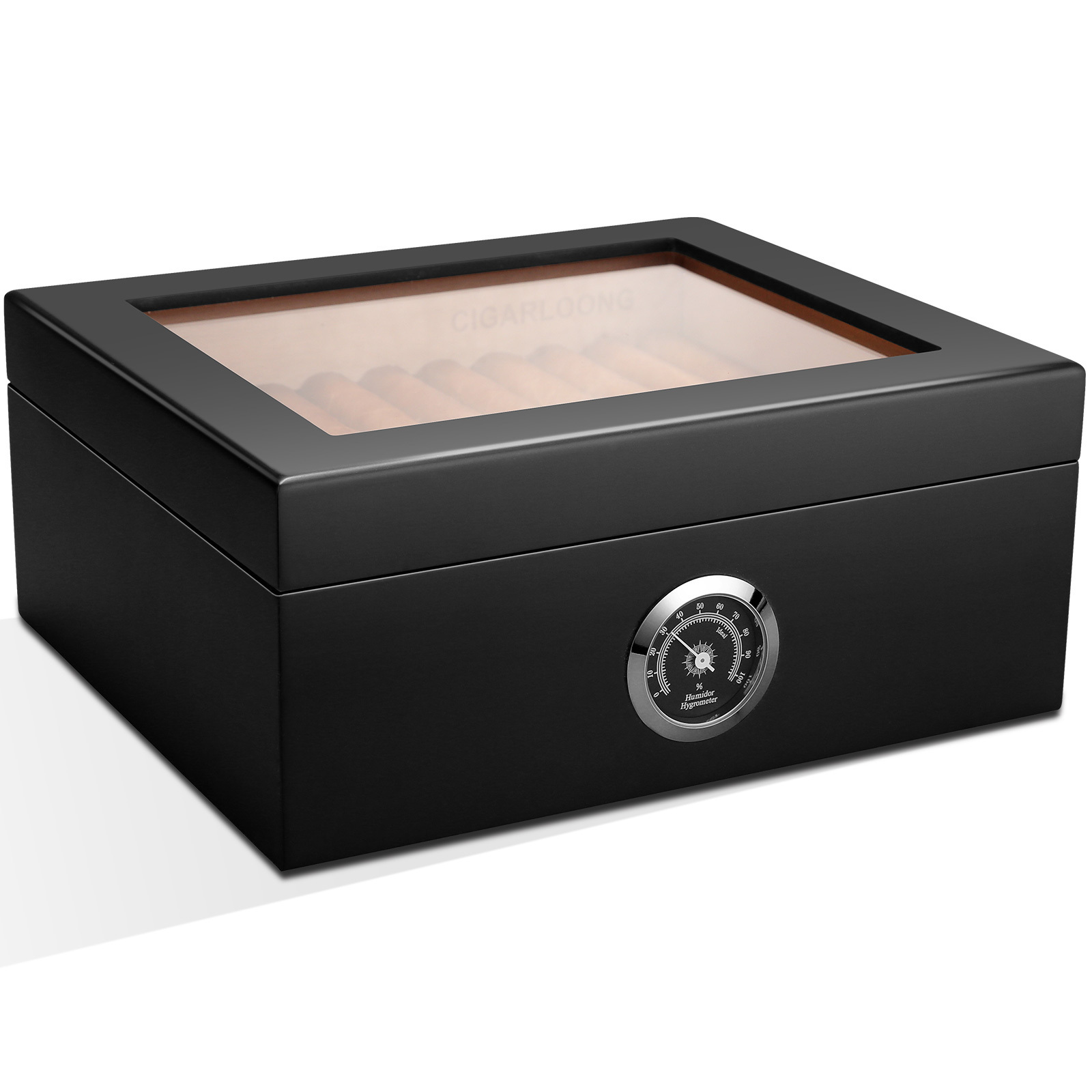 a CIGARLOONG Good Quality with Hygrometer Humidifier and Divider cigar humidor custom cigar box