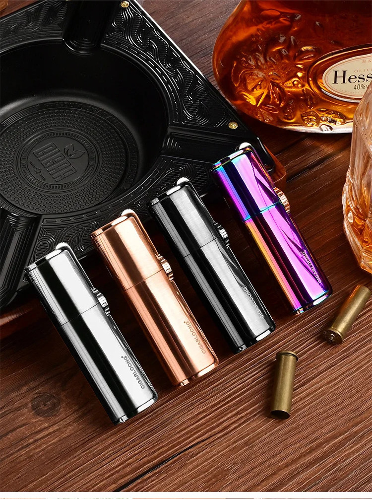 Fire Control Switch Lighter Gift Box Cigar Lighter Fit Feel Portable Metal Packaging Lighter, Windproof Multicolor Gas