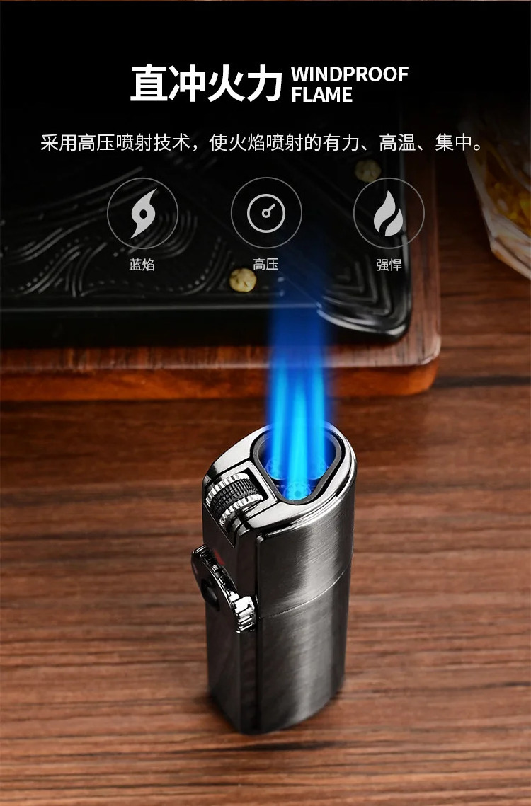 Fire Control Switch Lighter Gift Box Cigar Lighter Fit Feel Portable Metal Packaging Lighter, Windproof Multicolor Gas