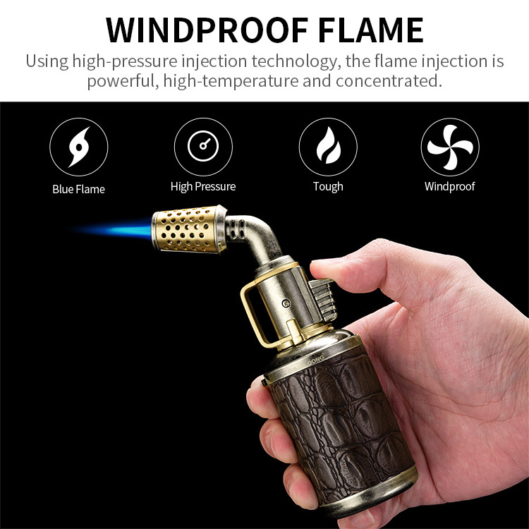 Z CIGARLOONG Blue Flame Welding Gun Point Cigarette Lighter Inflatable Windproof Cigar Lighter