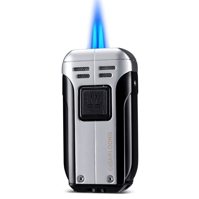 Z Multi-function Windproof Portable Double Fire Cigar Lighter with Cigar Punch Lighter