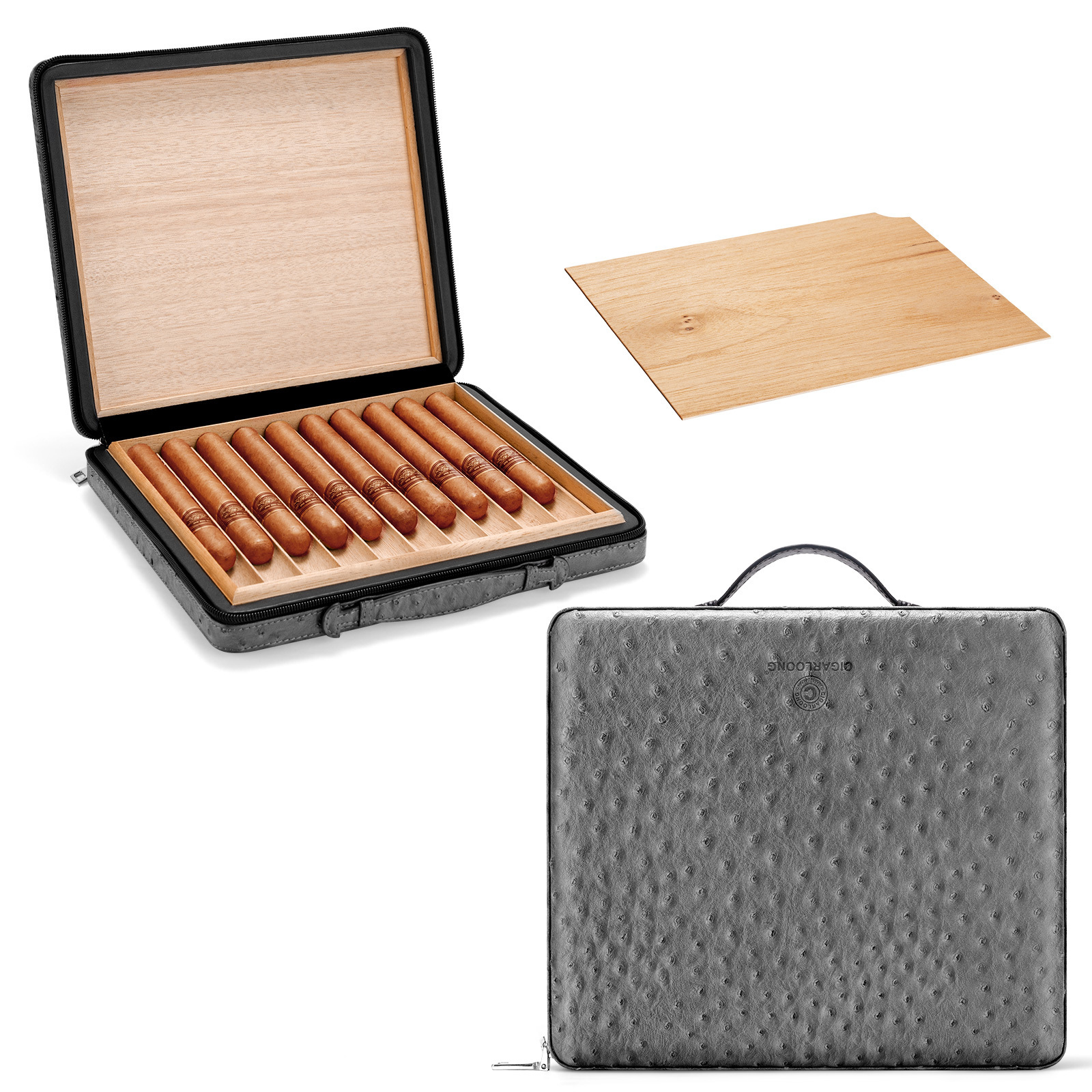 L CIGARLOONG travel portable cigar humidor, cedar wood lined cigar humidifier cigar tool box