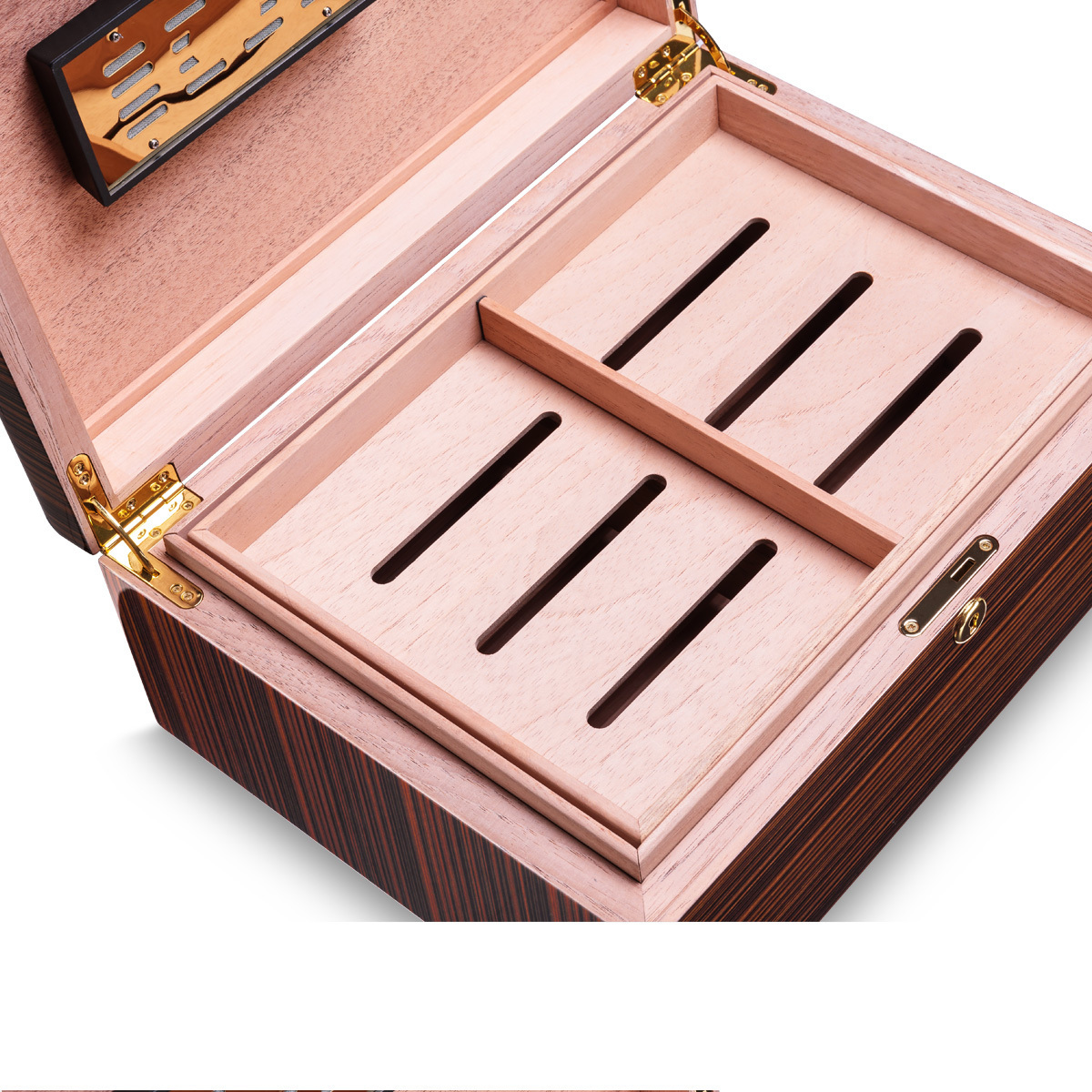 CIGARLOONG Custom Portable Cedar Wood Cigar Humidor Wooden Cigar Boxes Storage Case Box Large