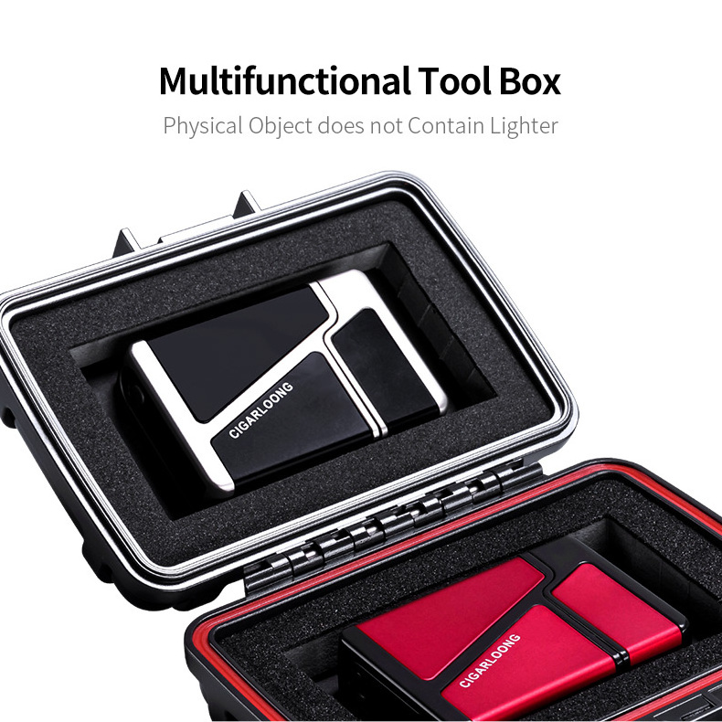 L CIGARLOONG Portable cigar box for light travel, cigar box for multi-function cigar tool box