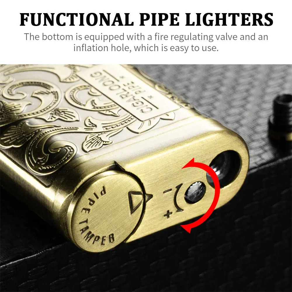 Vintage style Antique Lighter Unique Patterns Portable cigar table lighter cigar lighter wind proof