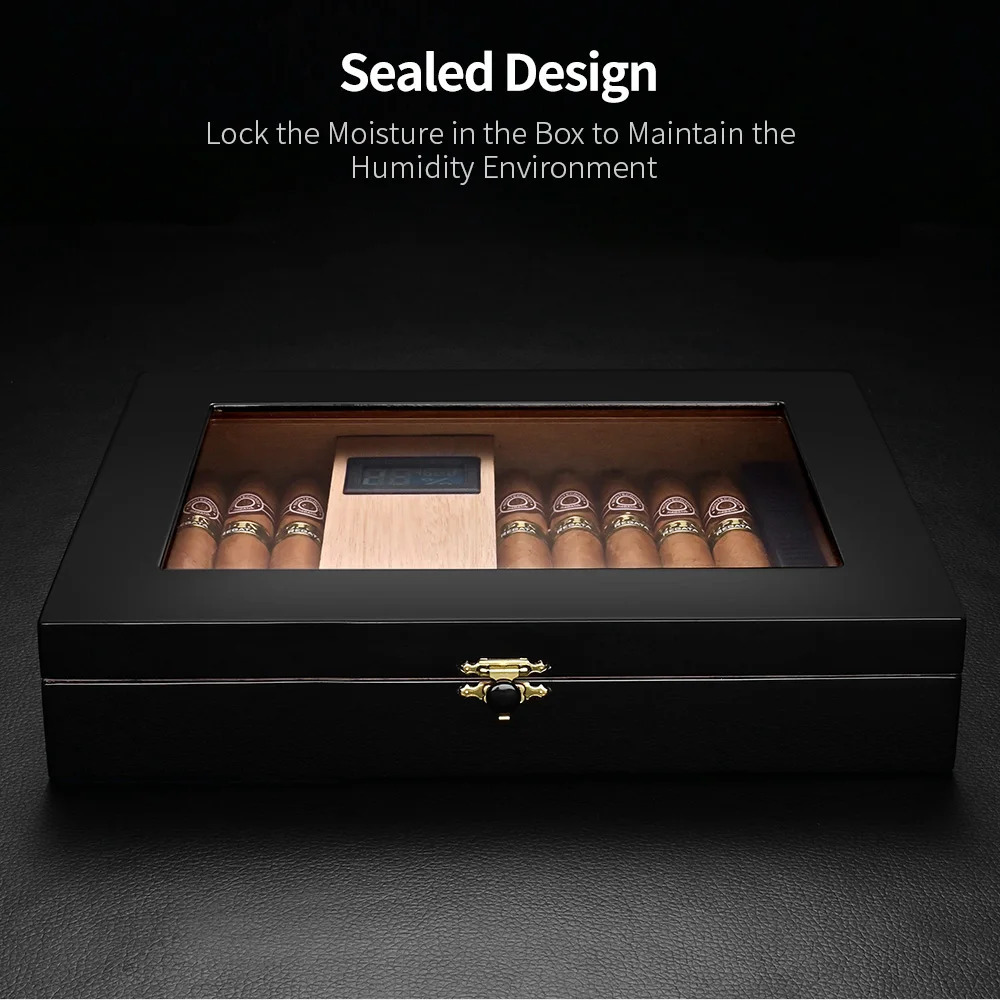 CIGARLOONG wholesale modern small travel portable solid cigar box bag cedar leather cigar case humidor