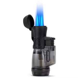 Cheap triple jet flame custom lighter cigar  torch plastic wholesale lotus cigar lighter