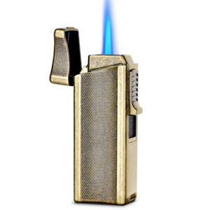 Luxury Single Fire torch lighters jet flame refillable cigar butane cigar lighter windproof metal cigar torch lighter