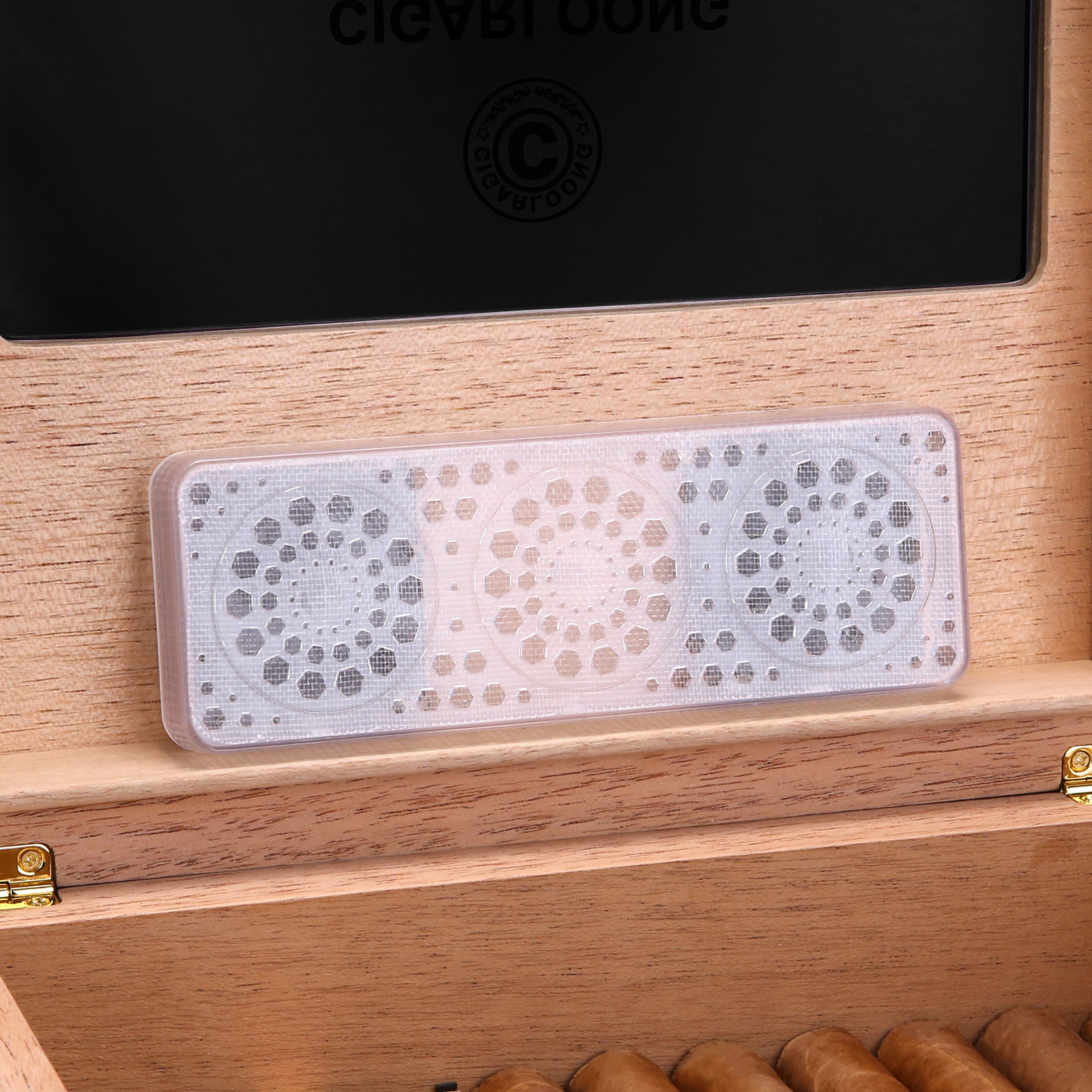 CIGARLOONG Built-in Humidifier and Hygrometer Cigar Humidor, Large Capacity Double Layer with One Drawer Cedar Wood Humidor