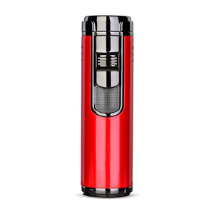 Premium cigar lighter windproof metal cigar torch lighter butane cigar lighters custom logo vaper