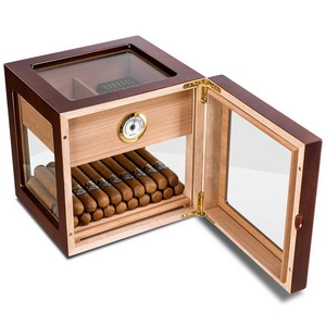 CIGARLOONG Cedar Wood Box for 150 Cigars, Large Capacity Double Layer Partitioned Piano Lacquer Cigar Humidor