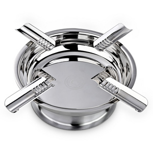 CIGARLOONG Most Popular Cigar Ashtray Smoking Accessories 4 Smoke Cigar Gifts Set Ashtray Cigar Ashtray Silver