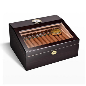 CIGARLOONG Double Storage Cigar Humidor with Safety Lock and Metal Hinge for 40 Cedarwood Cigar Humidors