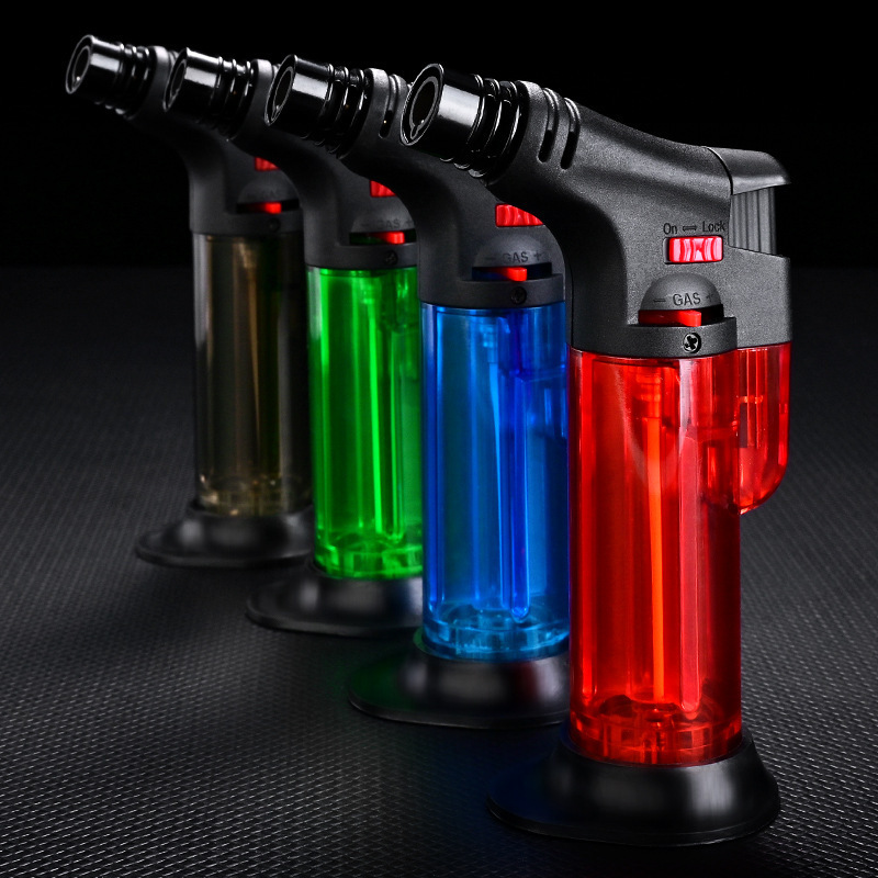 Best Price Gun Shape torch lighters jet flame refillable cigar butane torch cigar lighter plastic