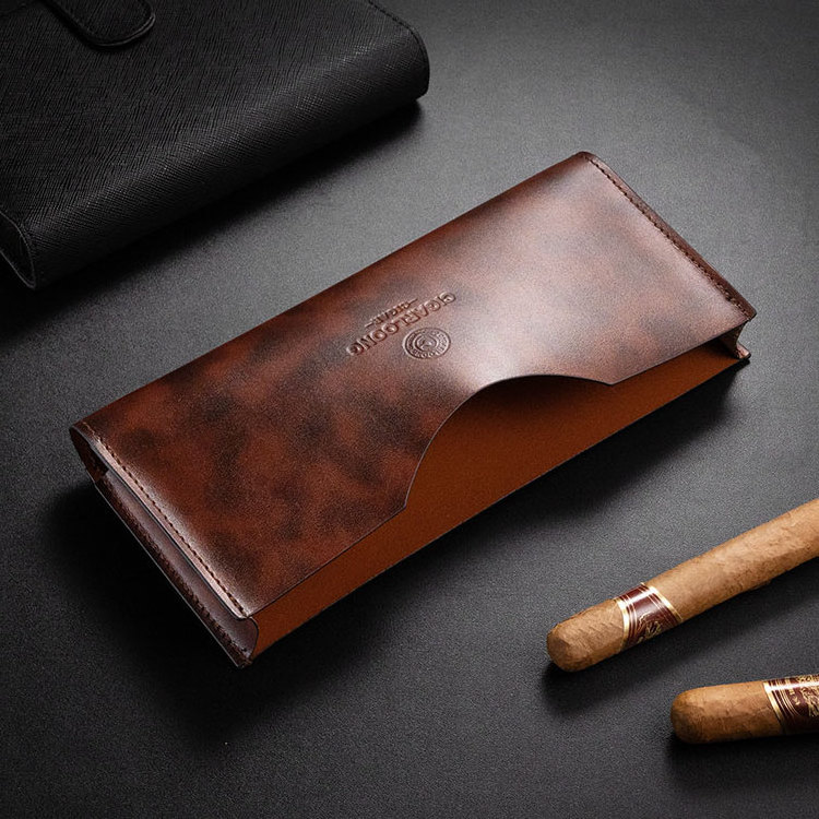 CIGARLOONG 3CM portable humidor case ox leather fabric wear-resistant close-fitting protection