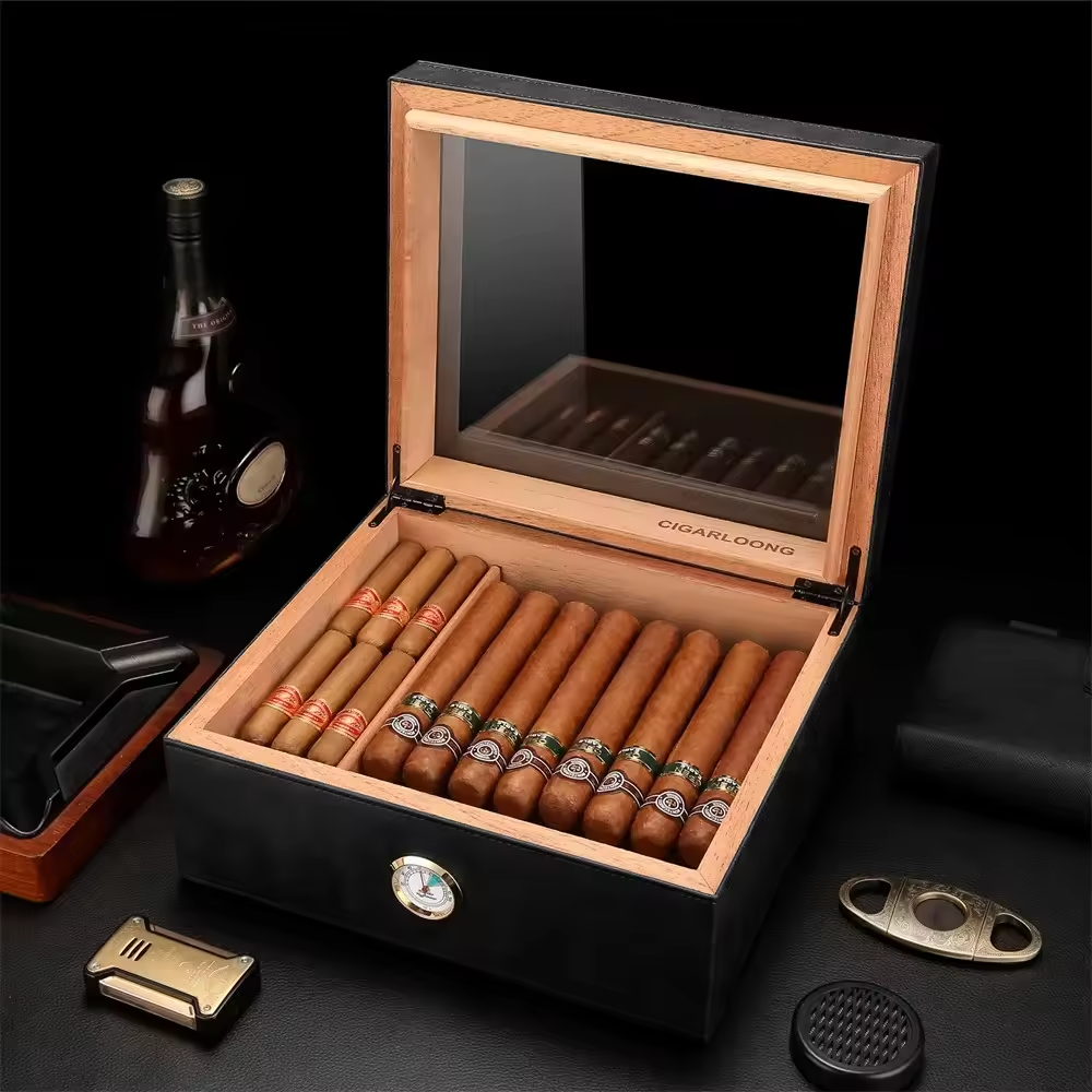 L CIGARLOONG Cigar humidor Spanish cedar wood cigar moisturizing box cigar humidifying box