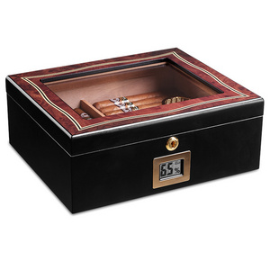 CIGARLOONG Clear Skylight Cigar Humidor, Large Capacity Cedar Wood Humidor