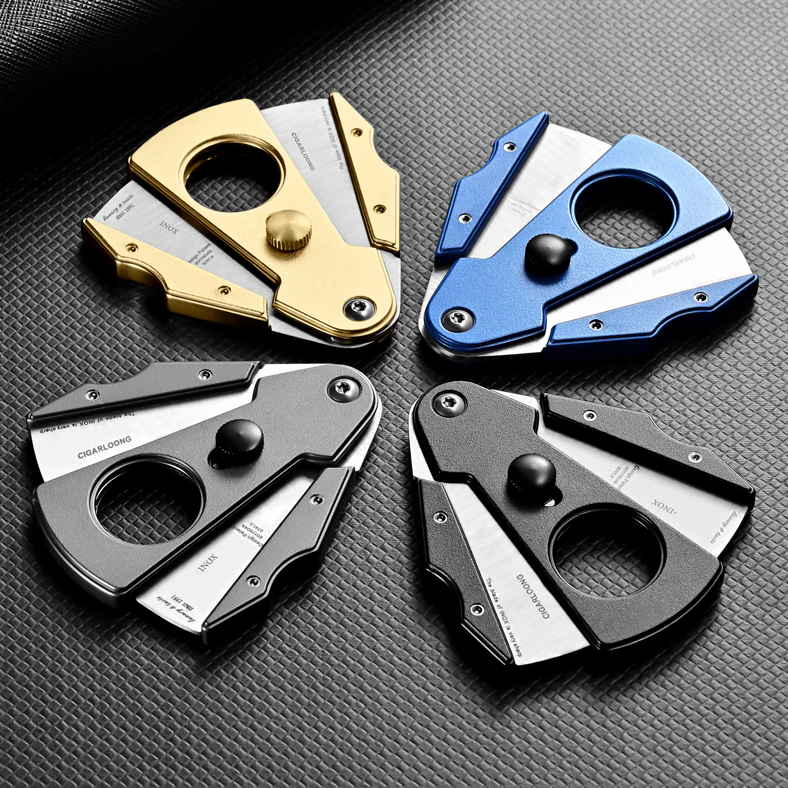 New Custom Logo Smoking Cigar Accessories Double Blade Cut Stainless Steel Cigar Scissors Cigar Cutter