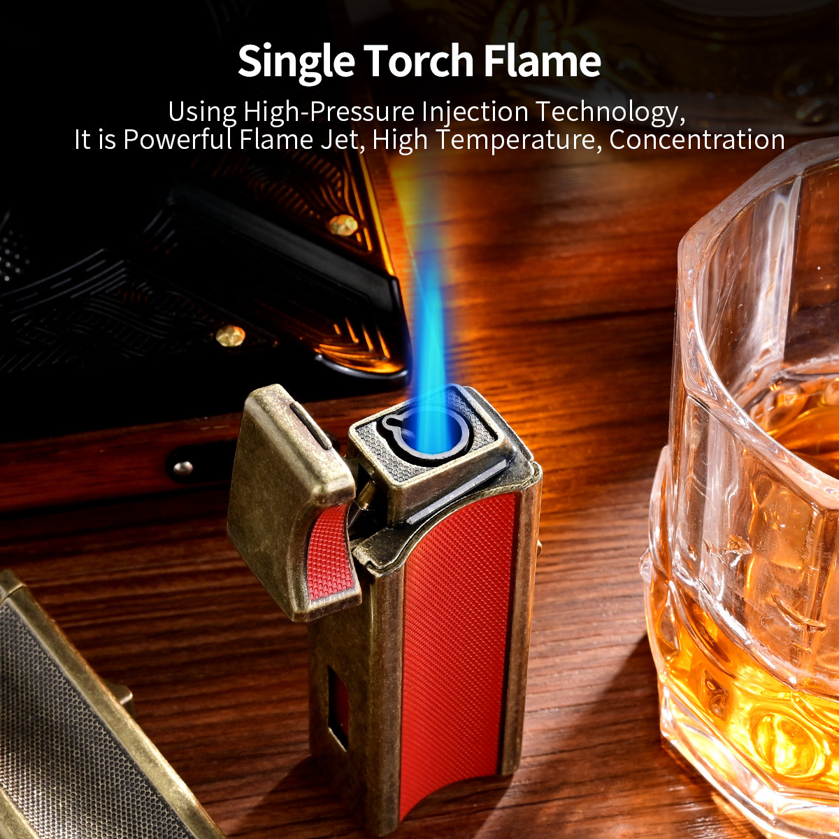 New Arrival all-in-one torch cigar lighter cigar lighter windproof metal cigar torch lighter cigar table lighter