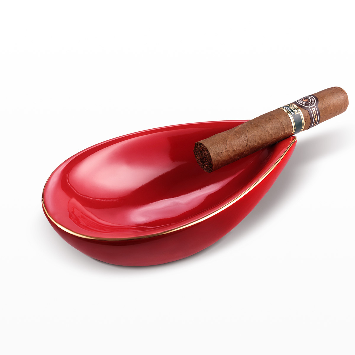 CIGARLOONG Simple design 1 slot black cigar ashtray cheap cigar ashtray  portable cigar ashtray ceramic